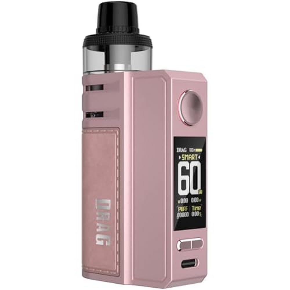 VooPoo Drag E60 Kit, 60W, Integrated 2550mAh Battery, DTL sub-ohm kit - Vape Kit, Vaping, Ecigarette, Ecig - No Nicotine, 2ml TPD Version. (Pink)