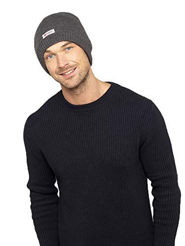 Undercover Gorro de malha térmica, impermeável, resistente ao vento e ao vento, com forro Thinsulate para homem, cinza,