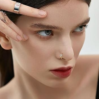 YOCDNOV 10Pcs Piercing Nez Acier - Anneaux Et Clous De Nez Or/Argent Pour Helix/Tragus