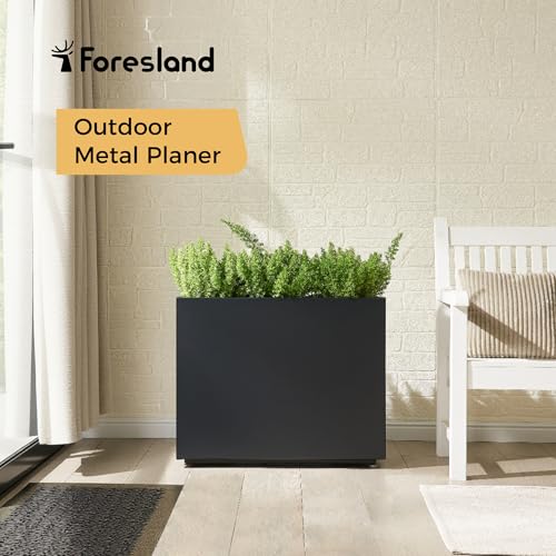 Foresland Metal Divider Planter, 30W x 11D x 24H, Black by Foresland - Used condition - Image 2