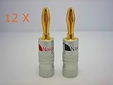 12 Nakamichi Bananenstecker vergoldet