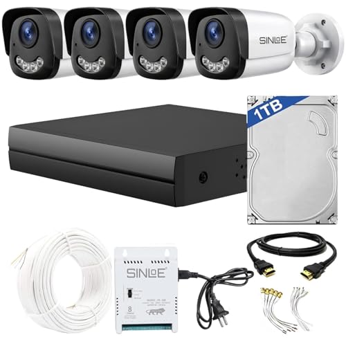 Image of SINLOE 8 Channel 1080P Full HD DVR 2MP Night Color Bullet 4 Pcs, 8 Channel SMPS, 1 TB Hard Disk Full Combo Set