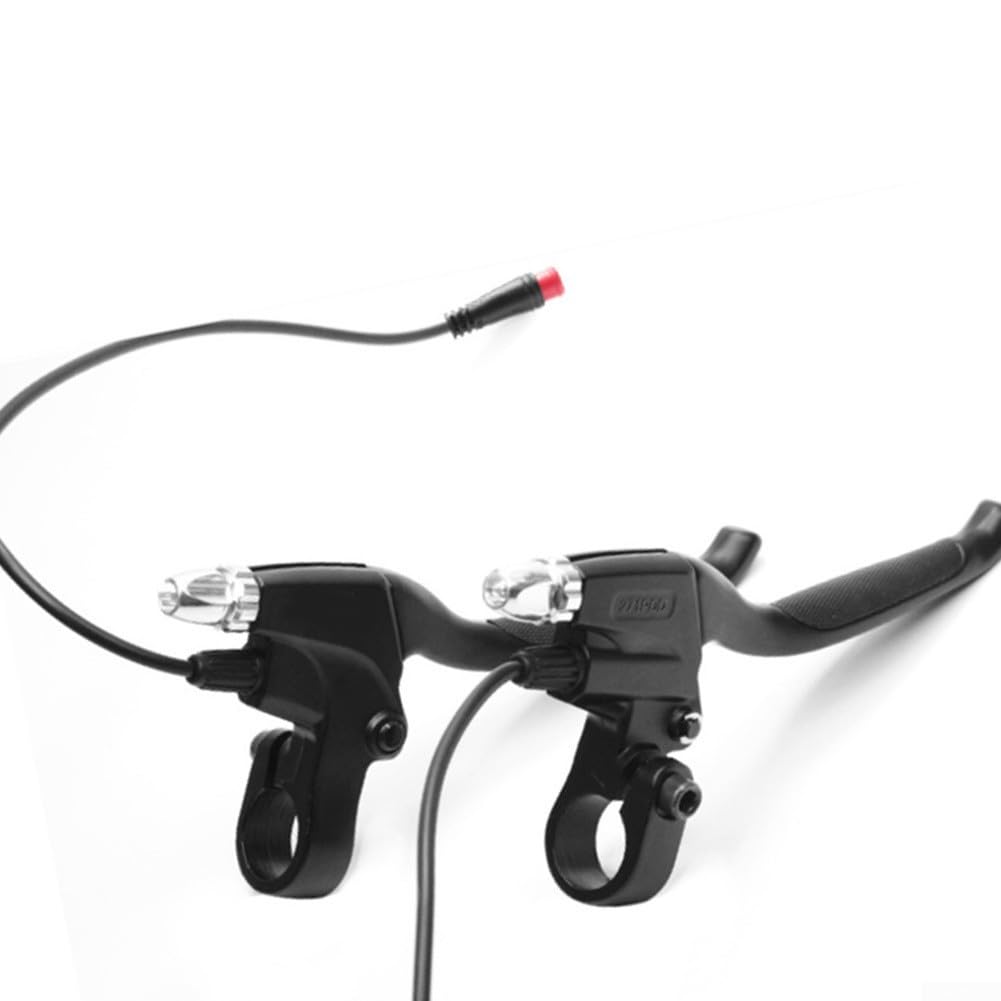 Leve del freno impermeabili per bici elettrica con sensore di arresto del motore, compatibili con barre da 22,2 mm, struttura in lega di alluminio, 2 pin, nero (a prova di acqua)