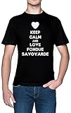 Impreso en Europa Keep Calm and Love Fondue Savoyarde Negro Hombre Camiseta Tamaño 4XL Black Men\'s tee Size 4XL