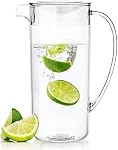 Youngever 2 Quarts Plastic Pitcher with Lid, Clear Plastic Pitcher Great for Iced Tea, Sangria, Lemonade (Without Infuser)