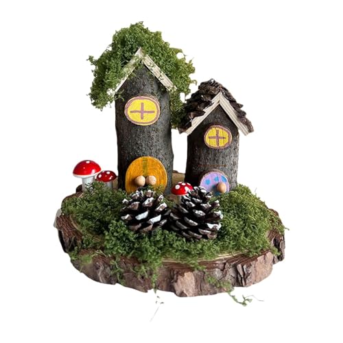perfk Kit di Artigianato in Legno per Bambini, Set di Costruzione Fai Da Te per Casette Da Giardino Delle Fate, Style C