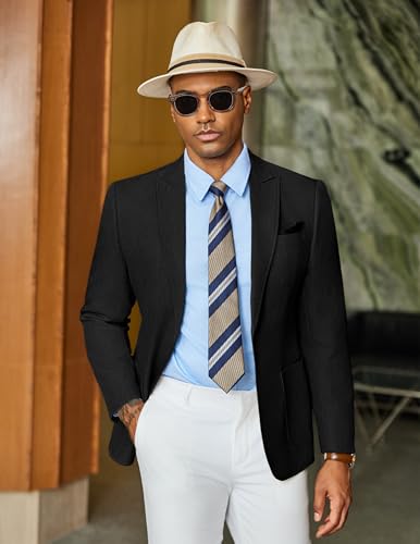 COOFANDY Men's Casual Blazer Slim Fit Sports Coat One Button Business Retro Suit Jackets for Wedding Party3
