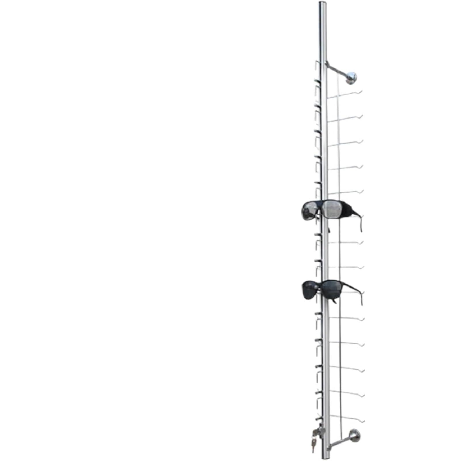 CAFIEDR Wall-Mounted Lockable Eyeglass Display Stand - Secure Sunglasses Storage Organizer For Optical Shops * Retail Stores.9pcs