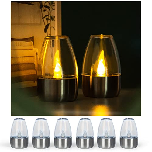 Zhaofubao Solar Candle Lights, Led The Tea Light Candles, Solar Charger, Used For Lanterns Garden Decoration, Christmas, Halloween, Valentine's Day Is Decorated, 6 Pieces #TOP5