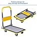 Goplus Folding Platform Cart, 330LBS Rolling Flatbed Cart Hand Platform Truck Push Dolly for Loading, Yellow