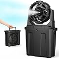 Ausic 1.35 Gal Portable Misting Fan, Outdoor Fans for Patios, [Max 30H] Rechargeable Battery Operated Fan, Bucket Mister Water Cooling Fan for Camping/Travel/Beach, 2 Large Spray Outlets