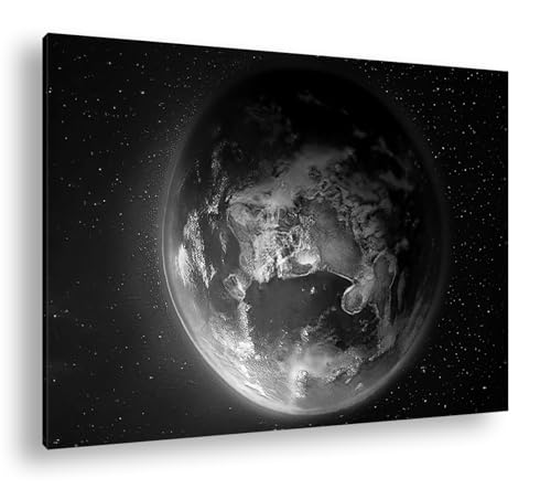 Cadre en bois Notre terre brille impression d'art monochrome haut de gamme