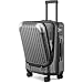 LEVEL8 Koffer Trolleys Hartschalen Leicht ABS+ PC Handgepäck Hartschalen-Koffer Trolley Rollkoffer Reisekoffer，TSA, 4 Rollen, 55 cm, 36 Liter, Grau
