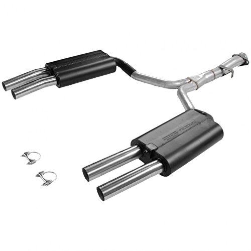 Image of Flowmaster 17153 Force II Cat-Back Exhaust Kit 2.5 Inch Aluminized Steel Quad 2.5 Inch Brushed 304 Stainless Steel Tips Compatible with 1986-1990 Chevy Corvette 5.7L