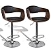 2er Set Barhocker Barstuhl Tresenhocker Barsessel aus Leder mit Rückenlehne Höhenverstellbar