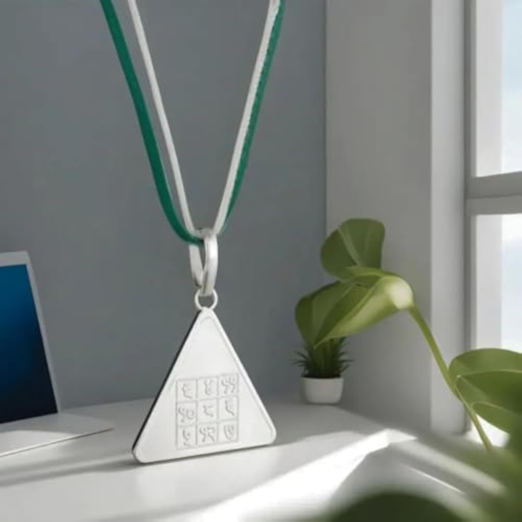 Silver Budh Pyra Yantra Pendant in Energised Silver