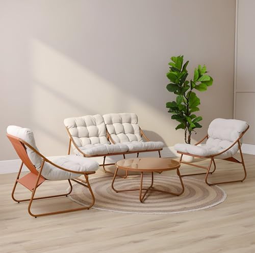 Danube Home Zoya 4-Seater Outdoor Sofa Set | Steel Frame Garden Furniture | Modern Design Patio Sofaset | Outdoor Seating Table And Chairs For Lawn Garden