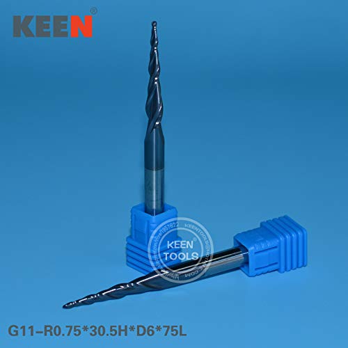 5Pcs Tungsten Carbide Taper End Mill Tool, HRC55 Ball Woodworking Bit Router for 3D Relief (G1)