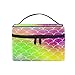 Produktbild Emoya Meerjungfrau Kawaii Regenbogen Waagen Kosmetiktasche Beauty Case Make-up Tasche Kulturbeutel mit Griff für Frauen und Mädchen
