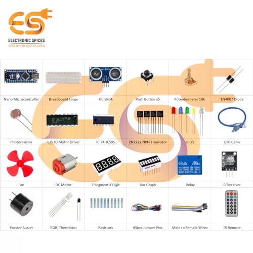 Image of Electronic Spices Super Starter Nano kit R3 Compatible with Nano (Combo)