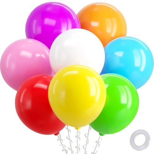 Patimate Balloons Assorted Colors 30 Pack 18 Inch Colorful Rainbow Round Bright Latex Balloons for Birthday Bridal Shower Baby Shower Anniversary Wedding Party Decorations Arch Garland