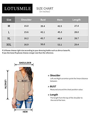 Lotusmile Womens Sleeveless Blouses Dressy, V Neck Lapel Collar Shirt Business Attire Tank Relaxed Fit Cute Ladies Summer Dress Blouse Night Out Formal Tops And Blouses For Evening Party Office Cami #TOP5
