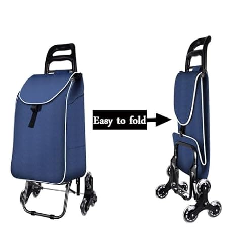 Grocery Shopping Cart Folding with 6 Wheels Shopping Cart Climbing Stairs Home Portable Supermarket Shopping Cart Elderly Folding Cart Grocery Cart(R(Red)