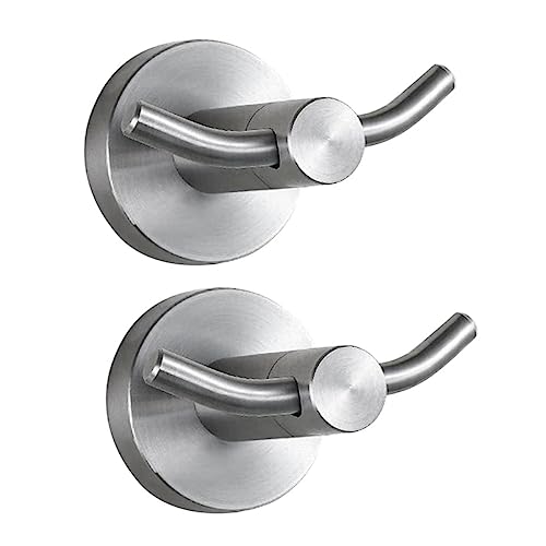 IMIKEYA 2pezzi Ganci Doppi Per Accappatoio in Acciaio Inossidabile Ganci Per Asciugamano Gruccia Per Vestiti Da Parete Per Cappotto Per Bagno e Cucina