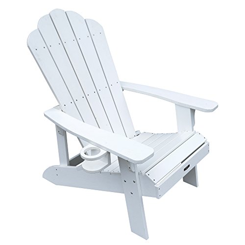 Island Umbrella Ez-Care Tek-Wood White Adirondack Chair #TOP3