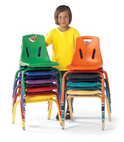 Image of Berries Jonti-Craft 8126JC1007 Stacking Chair with Powder-Coated Legs, 16 inch Height, Yellow