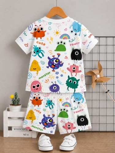 Image of THIIYA KIDS Boys Cotton Co-Ord Set | Printed T-Shirt & Shorts | Soft Comfortable Summer Wear for Kids