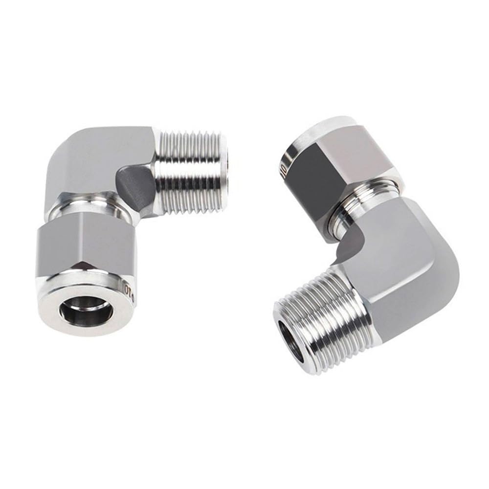 Connecteur De Compression Mâle NPT Coudé À 90 ° En Acier Inoxydable 316, 1/3/5 Pièces, For La Plomberie De Gaz Fluide(3PCS,3I8BSPT-12mm)