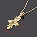 Chuangbang Jewelry Gold Plated Filled Ethiopian Cross Pendant Necklaces Chain