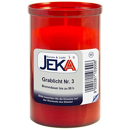 Preisvergleich Produktbild Jeka Grablicht Nr. 3, rot, Ebersbacher Kerzen