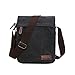 Produktbild Leinwand Messenger Bag Umhängetasche Laptop Tasche Computer Tasche Umhängetasche aus Segeltuch Tasche Arbeiten Tasche Umhängetasche für Männer und Frauen, Herren, Schwarz Small