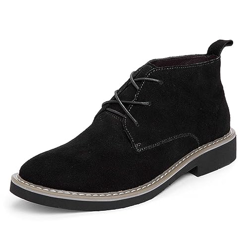 CERYTHRINA Mens Elevator Chelsea Boot 2.36 Inches Taller Invisible Height Increasing High-top Leather Dress Boots