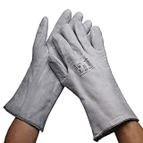 LXRZLS Handschuhe zum Schweißen Isolationsschutz Hochextreme hitze- und feuerfeste Handschuhe Ledersicherheits-Arbeitshandschuhe