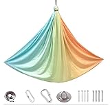 𝐘𝐨𝐠𝐚 𝐬𝐜𝐡𝐚𝐮𝐤𝐞𝐥 Swing 200 Kg Max. Tragfähigkeit Mit Beschläge 𝐬𝐜𝐡𝐚𝐮𝐤𝐞𝐥 Indoor Geeignet, um Ängste abzubauen,Glück. (280 * 150CM),I-Blau-Orange