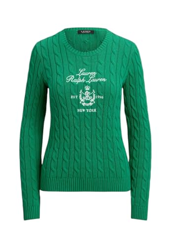 Lauren Ralph Lauren Donna Maglione A Girocollo 200P035080 Cotone Verde L