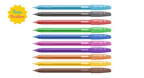 Caneta gel 1.00 Mmtrigel 57.6800 10cores Fashion Cis