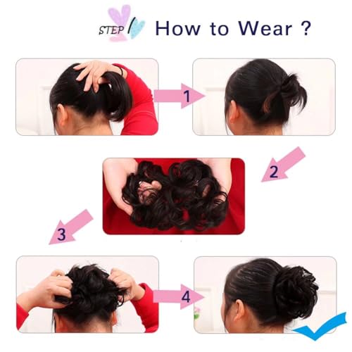 ILUU Estensioni dei Capelli Ricci Up Do Blu Colore...