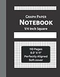 Graph Paper Notebook – 1/4 Inch Squares, 110 Pages (90 GSM), Non-Perforated, Thick Lines: Blank Quad Ruled, 1/4 Inch Squares Graph paper, 1/4 Inch Squares – 8.5” X 11”