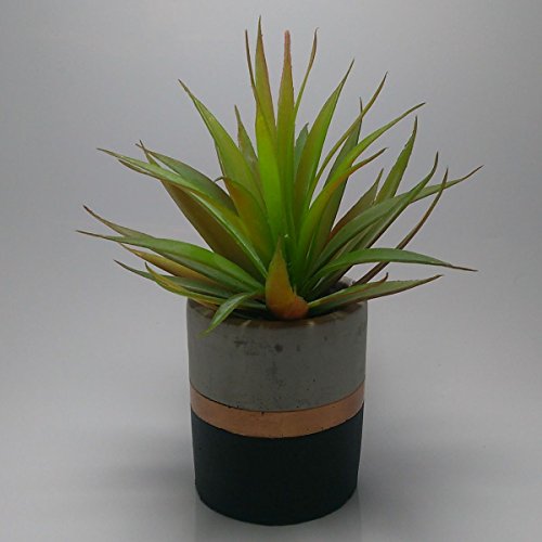 Vaso em Cimento, Preto e Cobre 9 x 8 x 8 cm, Mart.