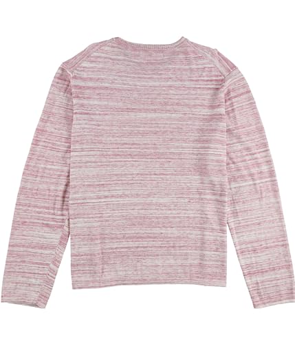 Perry Ellis Mens Space Dyed Long Sleeve Crewneck Sweater Sangria Pink Small2