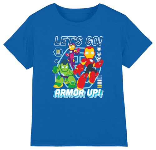 T-shirt Iron Man Marvel idéal pour l'école et les jeux en bleu roi