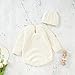 Baby Sweatshirt Romper Newborn Infant Knit Romper Long Sleeve Sweater Clothes Bodysuit with Hat (Beige, 12-18 Months)