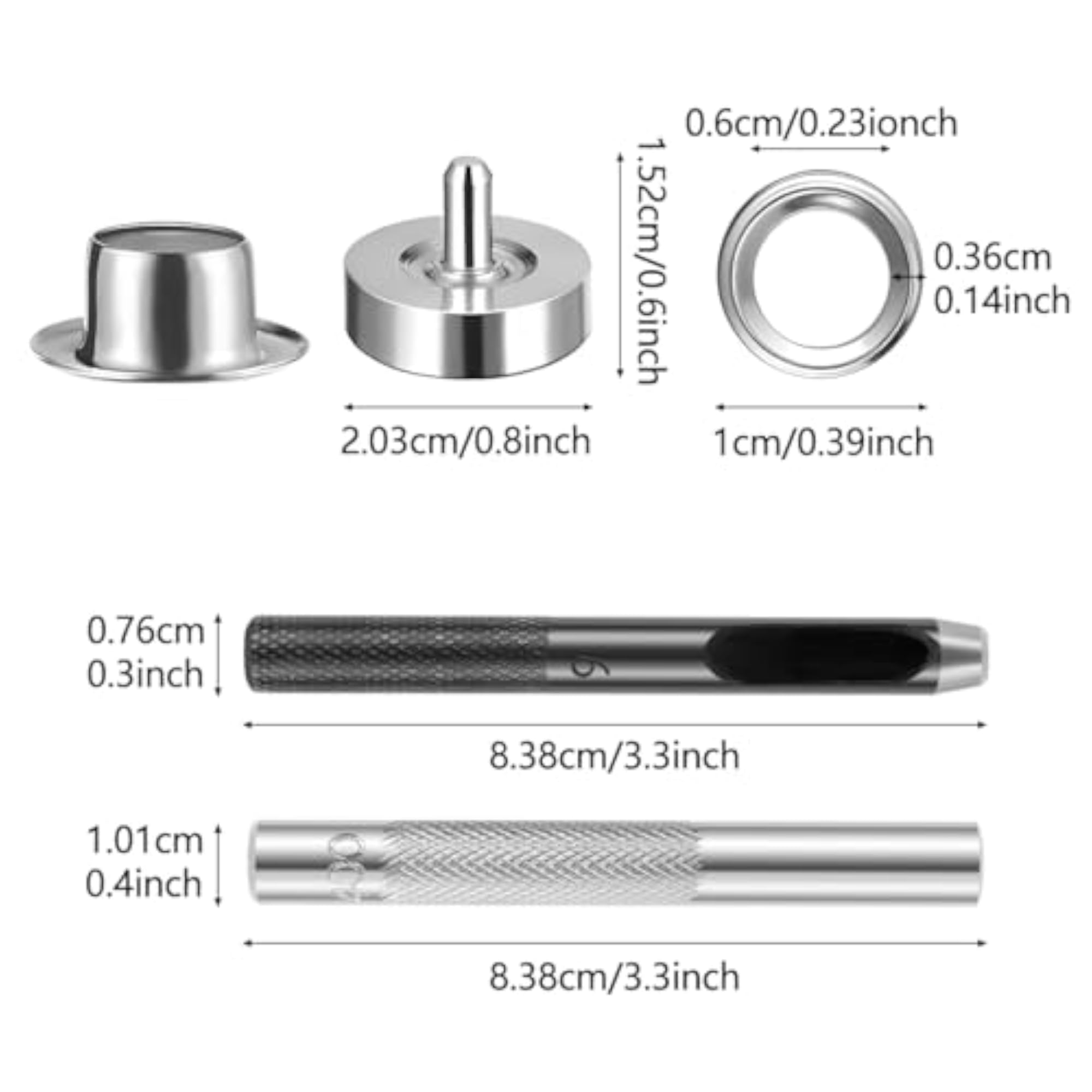 400Pcs Grommet Kit with Punch Tools for Leather and Fabric