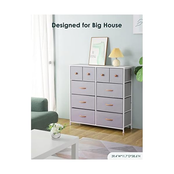 Nicehill Dresser for Bedroom with 10 Drawers, Storage Drawer Organizer