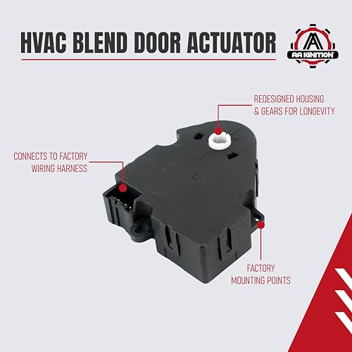 Image of HVAC Air Blend Door Actuator - Rear Temperature, Defrost - Replaces 52402611, 15-72972, 89018375, 604111 - Compatible with Chevy, GMC, Cadillac & More - Tahoe, Suburban, Yukon, Escalade, Trailblazer