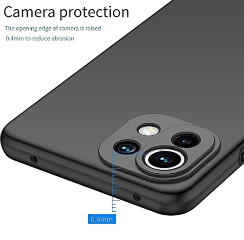Image of Mobile Back Cover Case for Xiaomi Mi 11 Lite (Silicone Case|CameraProtection|Black SC1510)